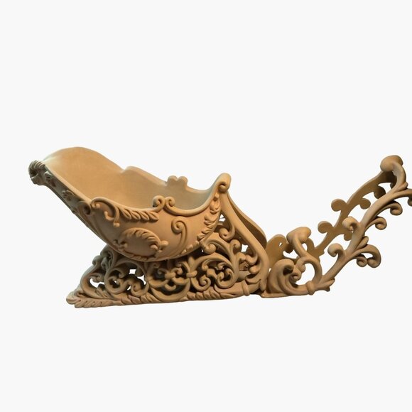 Ornate Victorian Sleigh Planter Floral Centerpiece Vintage 13 inch - Picture 7 of 12